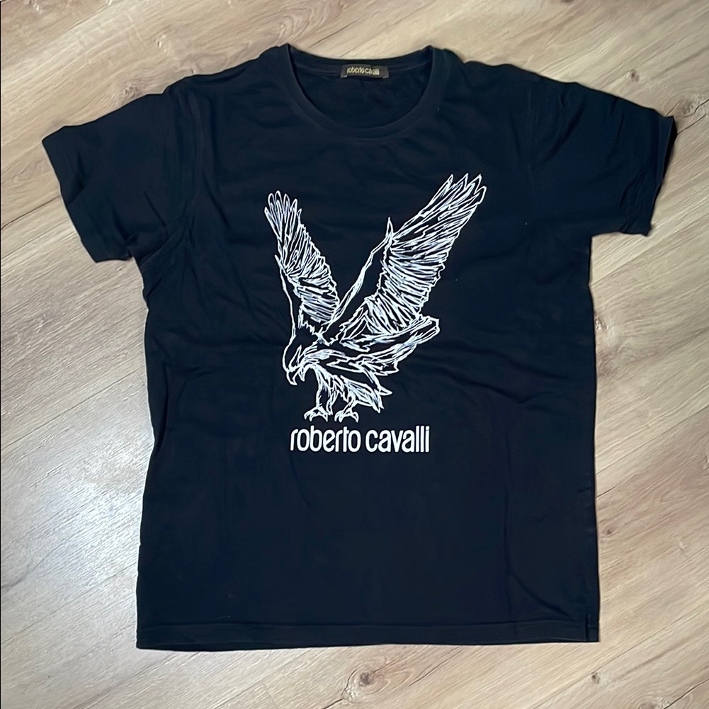 Roberto Cavalli Women’s Xl Black Eagle T-Shirt. Great Used Condition. Authentic.